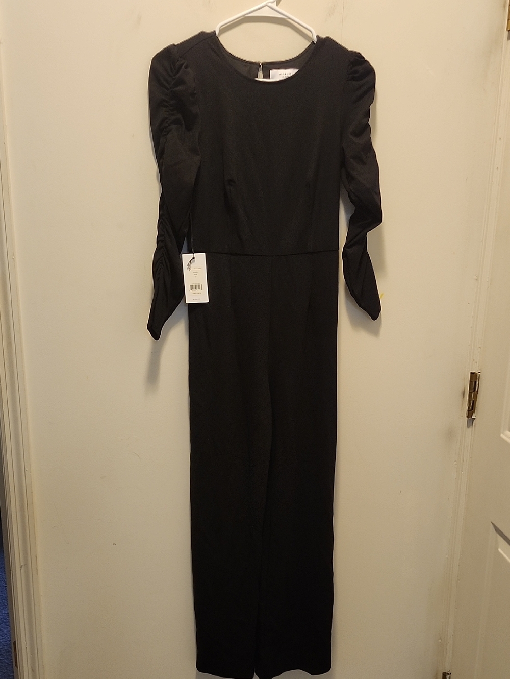 NWT! Ali & Jay Mountain Views Ruched Jumpsuit XS Black - Picture 3 of 12